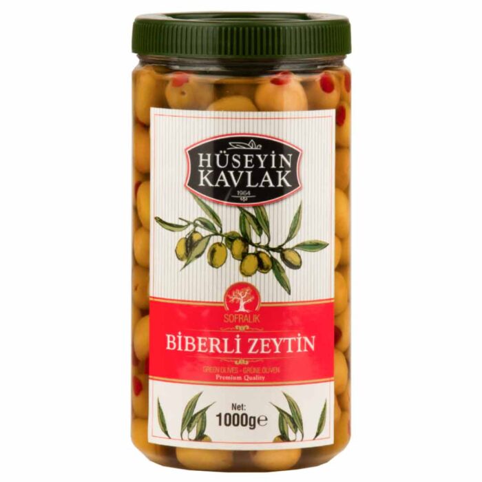 Hüseyin Kavlak Biberli Yeşil Zeytin 1 Kg