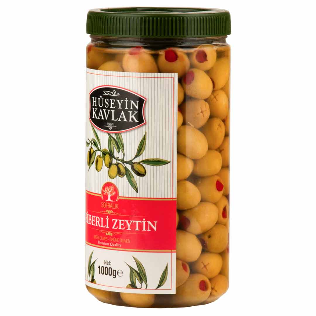 Hüseyin Kavlak Biberli Yeşil Zeytin 1 Kg