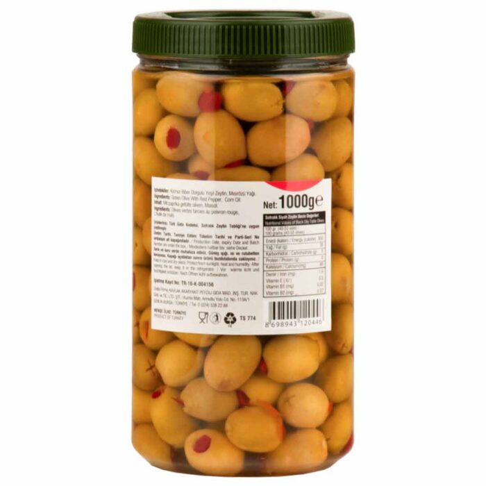 Hüseyin Kavlak Biberli Yeşil Zeytin 1 Kg
