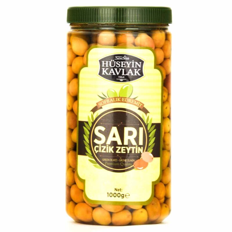 Hüseyin Kavlak Sarı Çizik Yeşil Zeytin 1 Kg