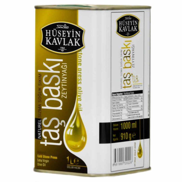 Hüseyin Kavlak Taş Baskı Zeytinyağı 1 Lt Teneke