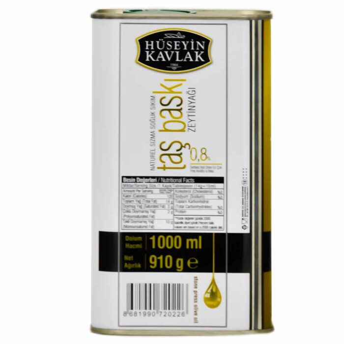 Hüseyin Kavlak Taş Baskı Zeytinyağı 1 Lt Teneke