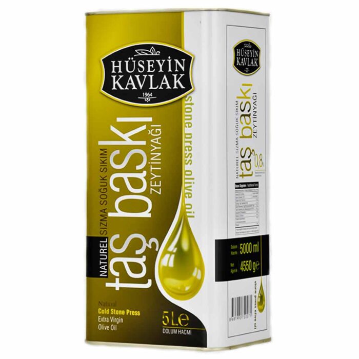Hüseyin Kavlak Taş Baskı Zeytinyağı 5 Lt Teneke