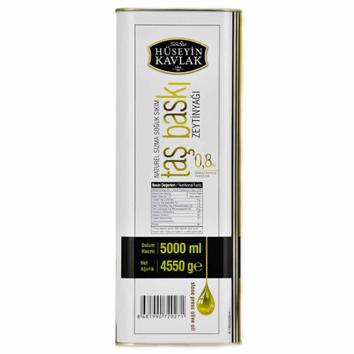 Hüseyin Kavlak Taş Baskı Zeytinyağı 5 Lt Teneke