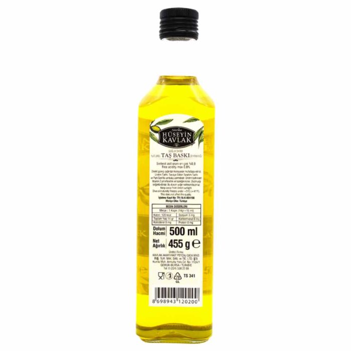 Hüseyin Kavlak Taş Baskı Zeytinyağı 500 Ml Cam