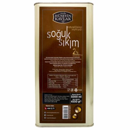 Hüseyin Kavlak Taş Baskı Zeytinyağı Filtresiz 5 Lt Teneke